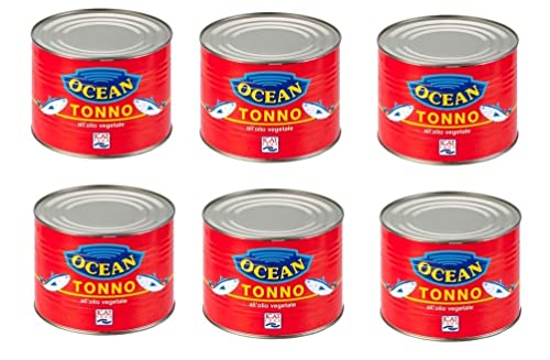 6x Ocean Tonno in Olio di Semi Thunfisch in Samenöl Thunfisch in Pflanzenöl CATERING-FORMAT 1730g Dose von Italian Gourmet E.R.