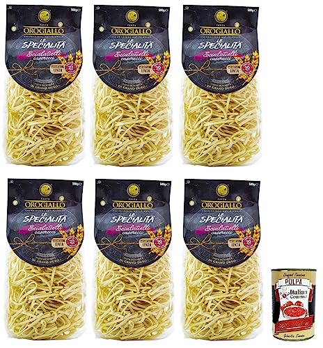6x Oro Giallo Scialatielli Pasta,Italienische Nudeln aus Hartweizengrieß 500g + Italian Gourmet Polpa di Pomodoro 400g Dose 6x Oro Giallo Scialatielli Pasta,Italienische Nudeln aus Hartweizengrieß 500g + Italian Gourmet Polpa di Pomodoro 400g Dose von Italian Gourmet E.R.