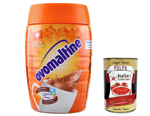 6x Ovomaltine Lösliche Zubereitung für Getränke auf Gerstenmalz und Kakao Basis mit Vitaminen und Mineralstoffen 400g + Italian Gourmet polpa 400g von Italian Gourmet E.R.