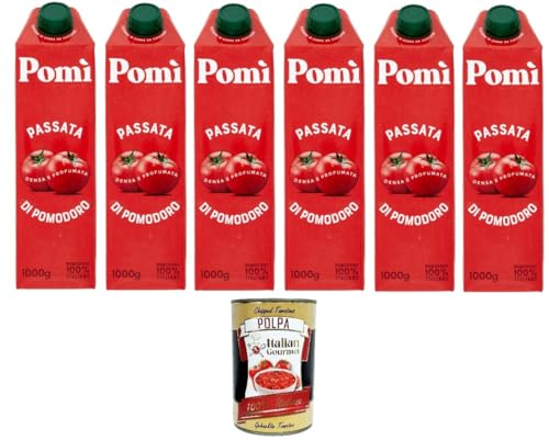 6x POMI' Tomatenpüree in 1 kg Brik+ Italian Gourmet Polpa 400g von Italian Gourmet E.R.