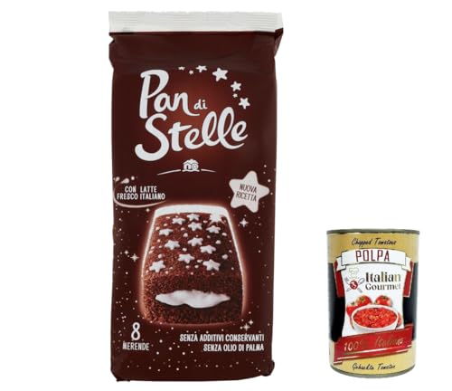 6x Pan di Stelle Merenda, Biskuit kuchen mit Kakao und Milchcreme 280g + Italian Gourmet polpa 400g 6x Pan di Stelle Merenda, Biskuit kuchen mit Kakao und Milchcreme 280g + Italian Gourmet polpa 400g von Italian Gourmet E.R.