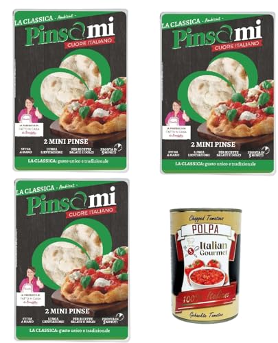 6x Pinsami 2 Mini Pinsa Gourmet Romana, hausgemacht von Benedetta, à 230 Gramm + Italian Gourmet pelati 400gr 6x Pinsami 2 Mini Pinsa Gourmet Romana, hausgemacht von Benedetta, à 230 Gramm + Italian Gourmet pelati 400gr von Italian Gourmet E.R.