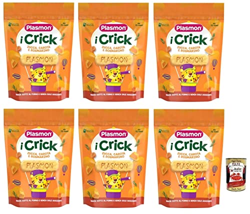 6x Plasmon i Crick,Snacks mit Kürbis-, Karotten- und Rosmarin Geschmack Beutel mit 100g + Italian Gourmet Polpa di Pomodoro 400g Dose 6x Plasmon i Crick,Snacks mit Kürbis-, Karotten- und Rosmarin Geschmack Beutel mit 100g + Italian Gourmet Polpa di Pomodoro 400g Dose von Italian Gourmet E.R.