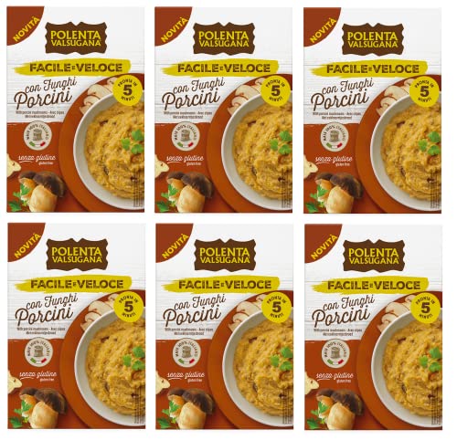 6x Polenta Valsugana Facile e Veloce con Funghi Porcini Zubereitet für Polenta mit Steinpilzen Glutenfrei in 5 Minuten Fertig 80g 6x Polenta Valsugana Facile e Veloce con Funghi Porcini Zubereitet für Polenta mit Steinpilzen Glutenfrei in 5 Minuten Fertig 80g von Italian Gourmet E.R.