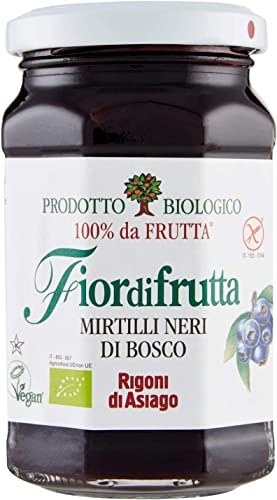 6x Rigoni di Asiago Fiordifrutta Italienisch Mirtilli neri di Bosco Waldheidelbeeren Marmelade BIO 250g + italian Gourmet polpa 400g von Italian Gourmet E.R.