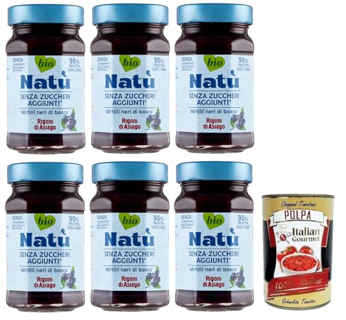 6x Rigoni di Asiago Natù Mirtilli Neri di Bosco Bio-Blaubeerenzubereitung,Blaubeerenkonfitüre Ohne Zuckerzusatz 240g + Italian Gourmet Polpa di Pomodoro 400g Dose 6x Rigoni di Asiago Natù Mirtilli Neri di Bosco Bio-Blaubeerenzubereitung,Blaubeerenkonfitüre Ohne Zuckerzusatz 240g + Italian Gourmet Polpa di Pomodoro 400g Dose von Italian Gourmet E.R.