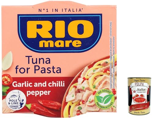 6x Rio Mare Per Pasta Aglio e peperoncino Thunfisch in Olivenöl mit Knoblauch und Chili 160g + Italian Gourmet polpa 400g von Italian Gourmet E.R.