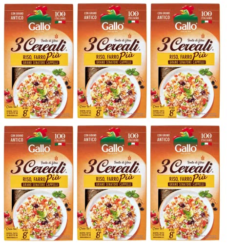 6x Riso Gallo 3 Cereali Mischung aus Reis, Dinkel und Weizen Senatore Cappelli, ideal für Suppen und Risottos 800g Packung 6x Riso Gallo 3 Cereali Mischung aus Reis, Dinkel und Weizen Senatore Cappelli, ideal für Suppen und Risottos 800g Packung von Italian Gourmet E.R.