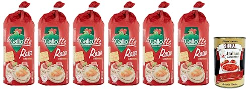 6x Riso Gallo Gallotte Le Rosse,Vollkornkuchen aus Rotem Reis ,Packung mit 100g + Italian Gourmet Polpa di Pomodoro 400g Dose von Italian Gourmet E.R.