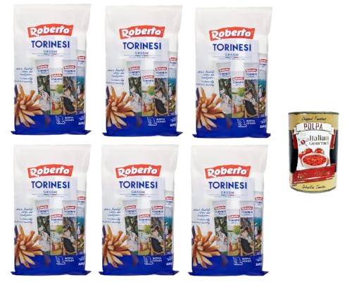 6x Roberto Grissini Torinesi original and traitional italian breadsticks 350g + Italian Gourmet Polpa 400g von Italian Gourmet E.R.