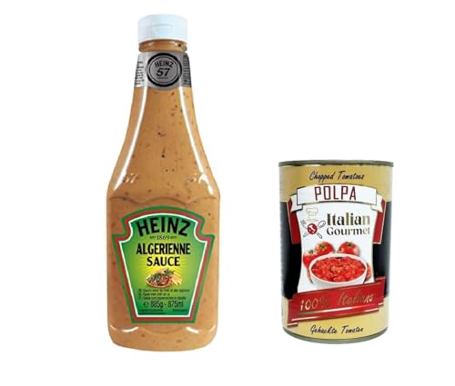 6x Salsa Heinz Algerienne Sauce Flasche 875ml Algerische Sauce -Chips Gewürz + Italian Gourmet polpa 400g von Italian Gourmet E.R.