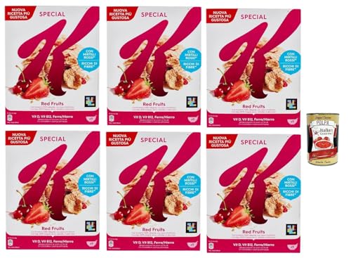 6x Special K Red Fruits Cereals Roten Früchten Reisflocken Vollkorn Weizen und Gerste mit Vitaminen und Mineralstoffen mit roten Früchten 290g Getreideflocken + Italian Gourmet polpa 400g 6x Special K Red Fruits Cereals Roten Früchten Reisflocken Vollkorn Weizen und Gerste mit Vitaminen und Mineralstoffen mit roten Früchten 290g Getreideflocken + Italian Gourmet polpa 400g von Italian Gourmet E.R.