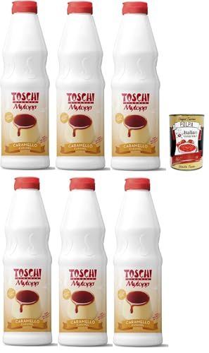 6x Toschi Topping Squeeze Caramello, Karamell Topping Sauce für Kaffee, Cocktails, Eisbecher, Porridge, Pfannkuchen und Gebäck 1kgr + Italian Gourmet polpa 400g 6x Toschi Topping Squeeze Caramello, Karamell Topping Sauce für Kaffee, Cocktails, Eisbecher, Porridge, Pfannkuchen und Gebäck 1kgr + Italian Gourmet polpa 400g von Italian Gourmet E.R.