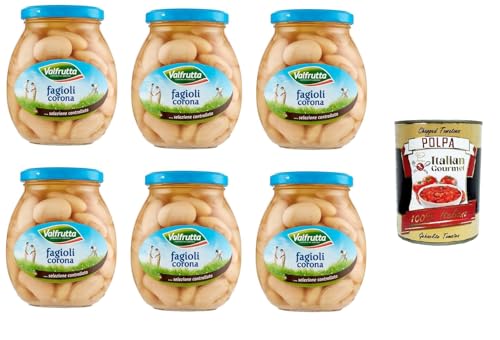 6x Valfrutta Fagioli Corona,Italienische Corona-Bohnen,Hülsenfrücht Gemüse Gekochte Bohnen,Glas 360g + Italian Gourmet Polpa di Pomodoro 400g Dose 6x Valfrutta Fagioli Corona,Italienische Corona-Bohnen,Hülsenfrücht Gemüse Gekochte Bohnen,Glas 360g + Italian Gourmet Polpa di Pomodoro 400g Dose von Italian Gourmet E.R.