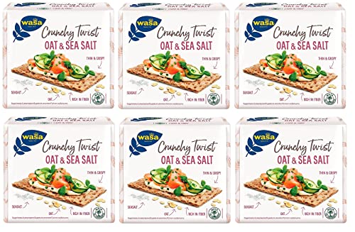 6x Wasa Crunchy Twist Oat & Sea Salt, Vollkorncracker Cracker mit Hafervollkornmehl, Haferflocken und Meersalz,265g + Italian Gourmet Polpa di Pomodoro 400g Dose von Italian Gourmet E.R.