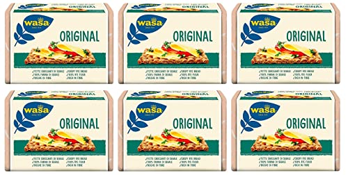 6x Wasa Original,Cracker mit 100% Roggenmehl,Knusprige Scheiben mit Roggenvollkornmehl,reich an Ballaststoffen,275g + Italian Gourmet Polpa di Pomodoro 400g Dose von Italian Gourmet E.R.