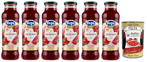 6x Yoga il Centrifugato con Chia,Fruchtkonzentrat mit Chia, Roten Früchten und Rhabarber,Fruchtsaft Ohne Zuckerzusatz,680ml Glasflasche + Italian Gourmet Polpa di Pomodoro 400g Dose 6x Yoga il Centrifugato con Chia,Fruchtkonzentrat mit Chia, Roten Früchten und Rhabarber,Fruchtsaft Ohne Zuckerzusatz,680ml Glasflasche + Italian Gourmet Polpa di Pomodoro 400g Dose von Italian Gourmet E.R.