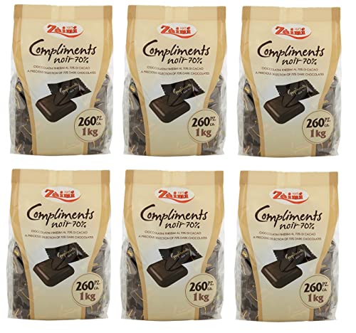 6x Zaini Compliments Noir Pralinen mit 70% Kakao ca. 260 Stück Schokolade in einem 1Kg-Beutel 6x Zaini Compliments Noir Pralinen mit 70% Kakao ca. 260 Stück Schokolade in einem 1Kg-Beutel von Italian Gourmet E.R.