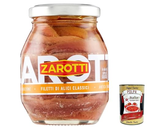 6x Zarotti Filetti di Alici, Classic Sardellenfilets in Sonnenblumenöl 140g + Italian Gourmet polpa 400g von Italian Gourmet E.R.