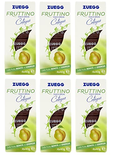 6x Zuegg Fruttino Snack-Break Cotogna Quitten-Snacks Jede Box enthält 4 Packungen mit je 40g von Italian Gourmet E.R.