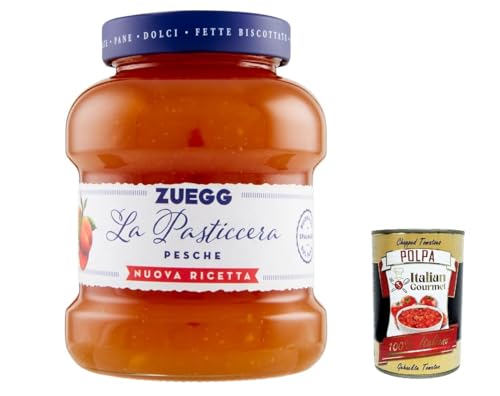 6x Zuegg La Pasticceria Pesca, Marmelade Pfirsiche Konfitüre Brotaufstriche Italien 700 g + Italian Gourmet polpa 400g von Italian Gourmet E.R.