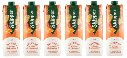 6x Zuegg Skipper Intenso Succo Ace Fruchtsaft mit Orangen-, Karotten- und Zitronengeschmack Alkoholfreies Erfrischungsgetränk aus Natürlichen Zutaten 1000ml Tetra-Pack von Italian Gourmet E.R.