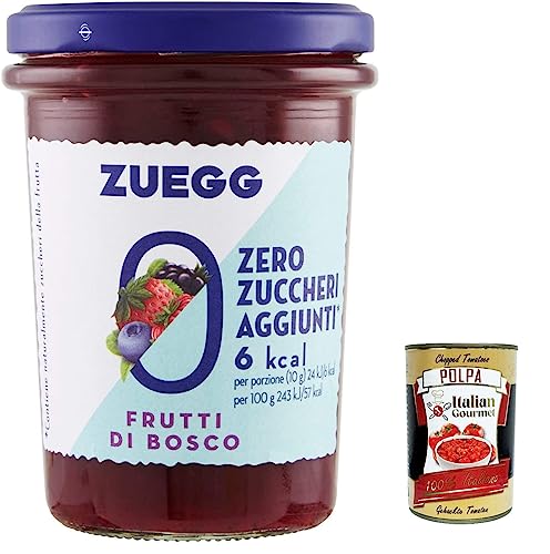 6x Zuegg zero zuccheri Wildbeer marmelade jam Zuckerfrei, 220g + Italian Gourmet polpa 400g von Italian Gourmet E.R.