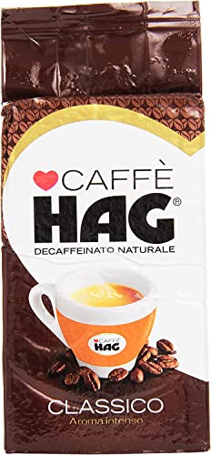 8x Hag Kaffee entkoffeinierte 250g gemahlen DEK für alle Kaffeemaschine von Italian Gourmet E.R.