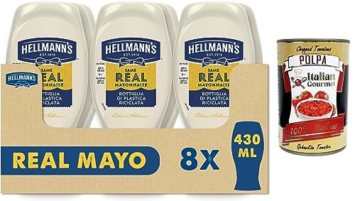 8x Hellmann's Maionese,Mayonnaise in Top-Down-Verpackung,430ml + Italian Gourmet Polpa di Pomodoro 400g Dose von Italian Gourmet E.R.