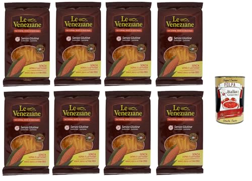 8x Le Veneziane Pasta di Mais Penne rigate senza glutine,100% italienische Maisnudeln, glutenfrei. gluten free 250g + Italian Gourmet polpa 400g 8x Le Veneziane Pasta di Mais Penne rigate senza glutine,100% italienische Maisnudeln, glutenfrei. gluten free 250g + Italian Gourmet polpa 400g von Italian Gourmet E.R.