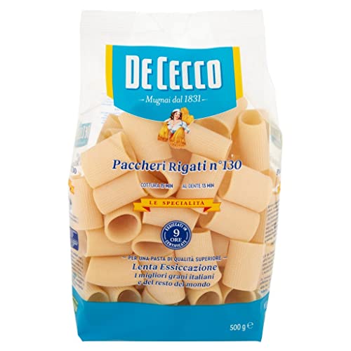 8x Pasta De Cecco Le specialita' 100% Italienisch Paccheri Rigati N°130 Nudeln 500g + Italian Gourmet Polpa 400g von Italian Gourmet E.R.
