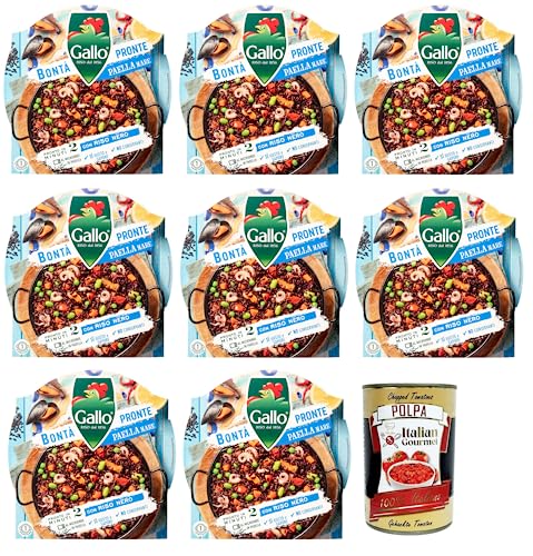8x Riso Gallo Bontà Pronte Paella Mare,Vollkorn-Vorgekochte Mischung für Paella mit Parboiled-Naturreis, Gemüse, Muscheln und Tintenfisch,Packung mit 220g 8x Riso Gallo Bontà Pronte Paella Mare,Vollkorn-Vorgekochte Mischung für Paella mit Parboiled-Naturreis, Gemüse, Muscheln und Tintenfisch,Packung mit 220g von Italian Gourmet E.R.