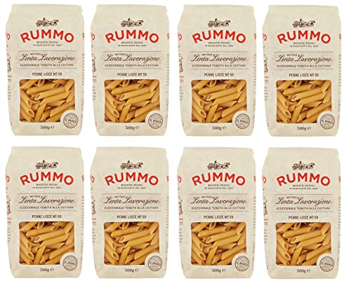 8x Rummo Pasta Penne Lisce n°59 Teigwaren aus Hartweizengrieß Bronzepaste 500g Packung 8x Rummo Pasta Penne Lisce n°59 Teigwaren aus Hartweizengrieß Bronzepaste 500g Packung von Italian Gourmet E.R.