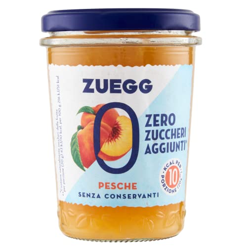 8x Zuegg Zero Pesche Pfirsiche Marmelade Jam Ohne Zuckerzusatz,Frei von Konservierungsstoffen 220g Glas + Italian Gourmet Polpa di Pomodoro 400g Dose von Italian Gourmet E.R.