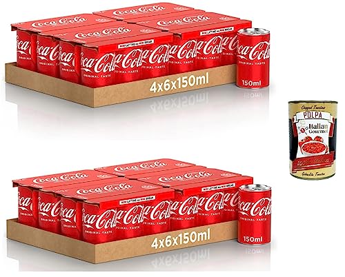 96x Coca Cola original mini dosen kohlensäurehaltiges Getränk 150ml Softdrink + Italian gourmet polpa 400g von Italian Gourmet E.R.