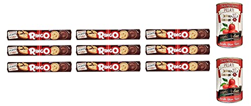 9x Pavesi Ringo Tubo Cacao Kekse mit Kakaocreme 165g + Italian Gourmet 100% italienische geschälte Tomaten dosen 2x 400g von Italian Gourmet E.R.