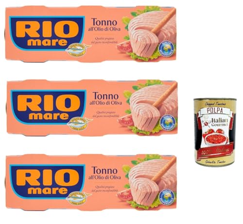 9x Rio Mare Tonno all'Olio di Oliva Thunfisch in Olivenöl, Gelbflossen thun 120g + Italian Gourmet polpa 400g von Italian Gourmet E.R.