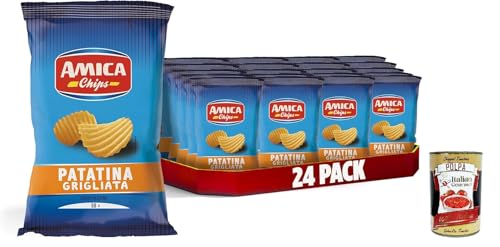 AMICA Chips | La Patatina Grigliata, Snack Senza Glutine, Gegrillter Chip, glutenfreie Snacks, mit Sonnenblumenöl, 24 x 50 g + Italian Gourmet polpa 400g AMICA Chips | La Patatina Grigliata, Snack Senza Glutine, Gegrillter Chip, glutenfreie Snacks, mit Sonnenblumenöl, 24 x 50 g + Italian Gourmet polpa 400g von Italian Gourmet E.R.