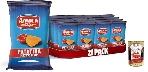 AMICA Chips | La Patatina Gusto Paprika, Chips mit Paprika geschmack, glutenfreier Snack, mit Sonnenblumenöl, natürliches Aroma, 21 x 50 g + Italian Gourmet polpa 400g AMICA Chips | La Patatina Gusto Paprika, Chips mit Paprika geschmack, glutenfreier Snack, mit Sonnenblumenöl, natürliches Aroma, 21 x 50 g + Italian Gourmet polpa 400g von Italian Gourmet E.R.