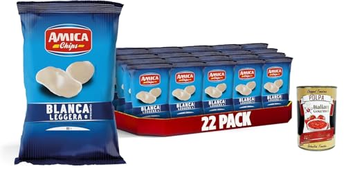 AMICA Chips | Patatine Blanca Pellet, Leicht und knusprig, Snack mit Kartoffelstärke, ohne Mononatriumglutamat, mit Sonnenblumenöl, 12 x 160 gr + Italian Gourmet polpa 400g AMICA Chips | Patatine Blanca Pellet, Leicht und knusprig, Snack mit Kartoffelstärke, ohne Mononatriumglutamat, mit Sonnenblumenöl, 12 x 160 gr + Italian Gourmet polpa 400g von Italian Gourmet E.R.