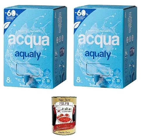 AQUALY Acqua Naturale in BOx da 8lt con erogatore Natürliches Wasser in 2x 8-Liter-Box mit Spender + Italian Gourmet polpa 400g AQUALY Acqua Naturale in BOx da 8lt con erogatore Natürliches Wasser in 2x 8-Liter-Box mit Spender + Italian Gourmet polpa 400g von Italian Gourmet E.R.