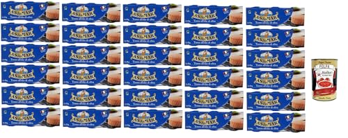 AS do MAR Tonno all'Olio di Oliva,Thunfisch in Olivenöl,ideal in jedem Rezept 32x 210g (3x70g) Dose + Italian Gourmet Polpa di Pomodoro 400g Dose von Italian Gourmet E.R.