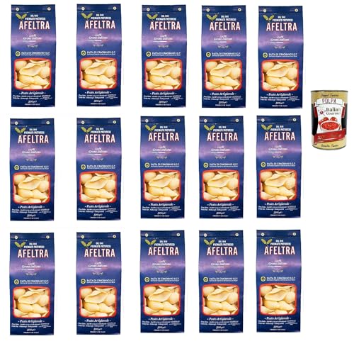 Afeltra Conchiglione 100% Grano Italiano 500g,Gragnano IGP - Nudeln aus Hartweizengrieß von höchster Qualität 15x 500g + Italian Gourmet Polpa di Pomodoro 400g Dose von Italian Gourmet E.R.