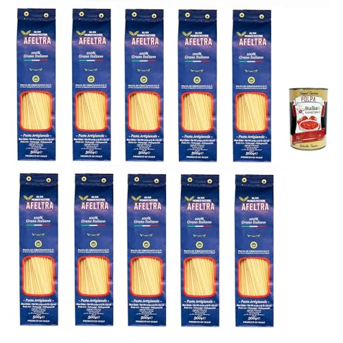 Afeltra Linguina 100% Grano Italiano 500g,Gragnano IGP - Nudeln aus Hartweizengrieß von höchster Qualität 10x 500g + Italian Gourmet Polpa di Pomodoro 400g Dose Afeltra Linguina 100% Grano Italiano 500g,Gragnano IGP - Nudeln aus Hartweizengrieß von höchster Qualität 10x 500g + Italian Gourmet Polpa di Pomodoro 400g Dose von Italian Gourmet E.R.