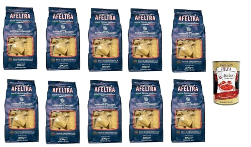 Afeltra Paccheri 100% Grano Italiano 500g,Gragnano IGP - Nudeln aus Hartweizengrieß von höchster Qualität 10x 500g + Italian Gourmet Polpa di Pomodoro 400g Dose von Italian Gourmet E.R.