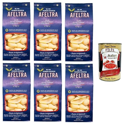 Afeltra Pasta di Gragnano I.G.P Conchiglione I.G.P. Grießnudeln 6x 500gr + Italian Gourmet polpa 400g Afeltra Pasta di Gragnano I.G.P Conchiglione I.G.P. Grießnudeln 6x 500gr + Italian Gourmet polpa 400g von Italian Gourmet E.R.