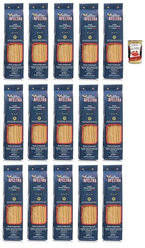 Afeltra Spaghettoni 100% Grano Italiano 500g,Gragnano IGP - Nudeln aus Hartweizengrieß von höchster Qualität 15x 500g + Italian Gourmet Polpa di Pomodoro 400g Dose Afeltra Spaghettoni 100% Grano Italiano 500g,Gragnano IGP - Nudeln aus Hartweizengrieß von höchster Qualität 15x 500g + Italian Gourmet Polpa di Pomodoro 400g Dose von Italian Gourmet E.R.