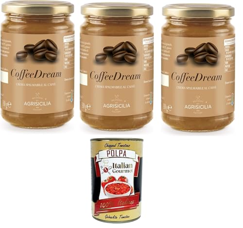 Agrisicilia CoffeeDream, streichfähige Kaffeecreme mit zartem Geschmack, ideal für Sandwiches, Frühstück und Desserts 3x330gr+ Italian Gourmet polpa 400g Agrisicilia CoffeeDream, streichfähige Kaffeecreme mit zartem Geschmack, ideal für Sandwiches, Frühstück und Desserts 3x330gr+ Italian Gourmet polpa 400g von Italian Gourmet E.R.