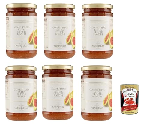 Agrisicilia Confettura Extra di Fichi Bianchi White Figs Extra Jam, Weiße Feigen Extra Konfitüre, Marmelade - 6 x 360 g + Italian Gourmet polpa 400g Agrisicilia Confettura Extra di Fichi Bianchi White Figs Extra Jam, Weiße Feigen Extra Konfitüre, Marmelade - 6 x 360 g + Italian Gourmet polpa 400g von Italian Gourmet E.R.