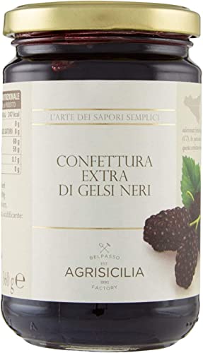 Agrisicilia Confettura Extra di Gelsi Neri zusätzliche Marmelade von schwarzen Mulberries - 6x 360 g von Italian Gourmet E.R.